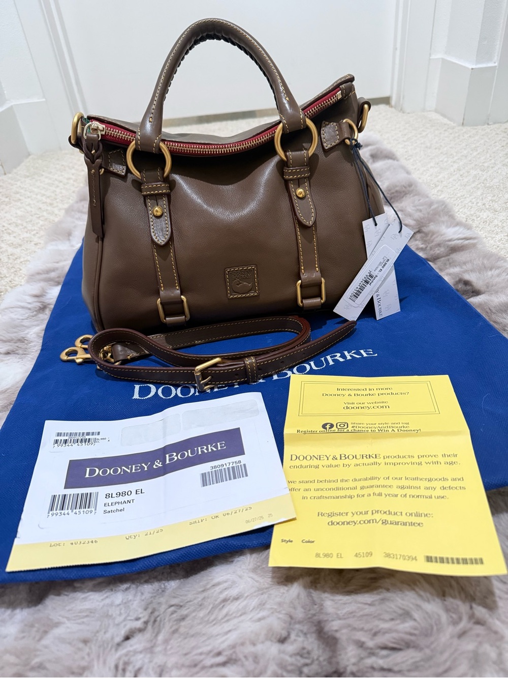 Dooney & Bourke Florentine Satchel Regular Size Elephant